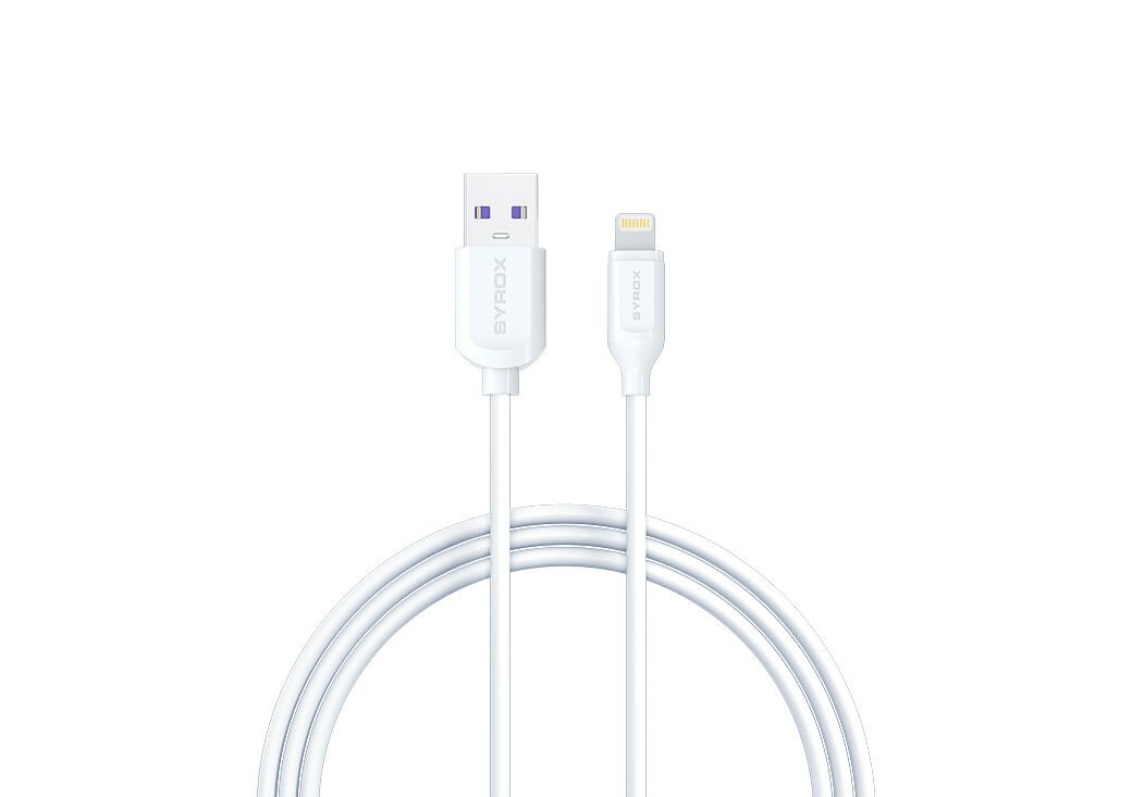 Syrox C85 Eko 2.0A 1mt USB-A - Lightning Şarj & Data Kablosu - Beyaz