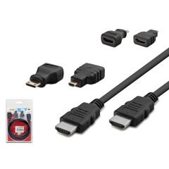 Hadron HDX2010 3in1 v1.4 1.5mt HDMI Kablo - Siyah