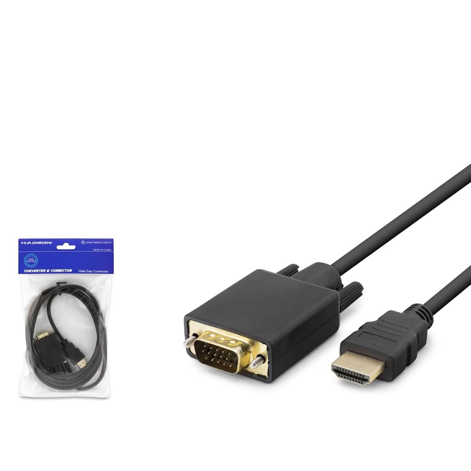 Hadron HDX7795 120hz 1.8mt HDMI (M) - VGA (M) Kablo - Siyah