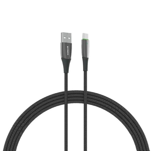 Syrox C134AT 3.0A 1.20mt Ledli Örgülü Metal Başlı USB-A - Type-C Şarj & Data Kablosu - Siyah