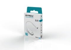 Syrox DT22T-A Type-C - 3.5mm AUX Dönüştürücü - Beyaz