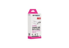 Syrox C84 V3/MP3 1mt USB-A - Mini USB Şarj & Data Kablosu - Beyaz