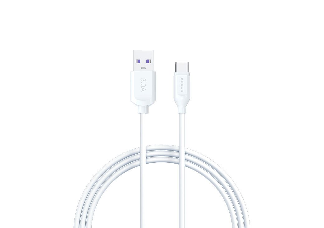 Syrox C69 2.0A 20cm USB-A - Type-C Şarj & Data Kablosu - Beyaz