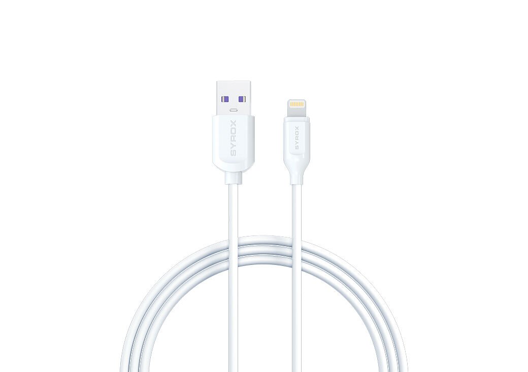 Syrox C68 2.0A 20cm USB-A - Lightning Şarj & Data Kablosu - Beyaz
