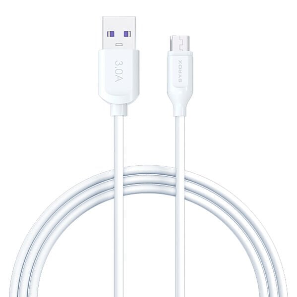 Syrox C107 Eko 3.0A 18W 1mt USB-A - Micro USB Şarj & Data Kablosu - Beyaz