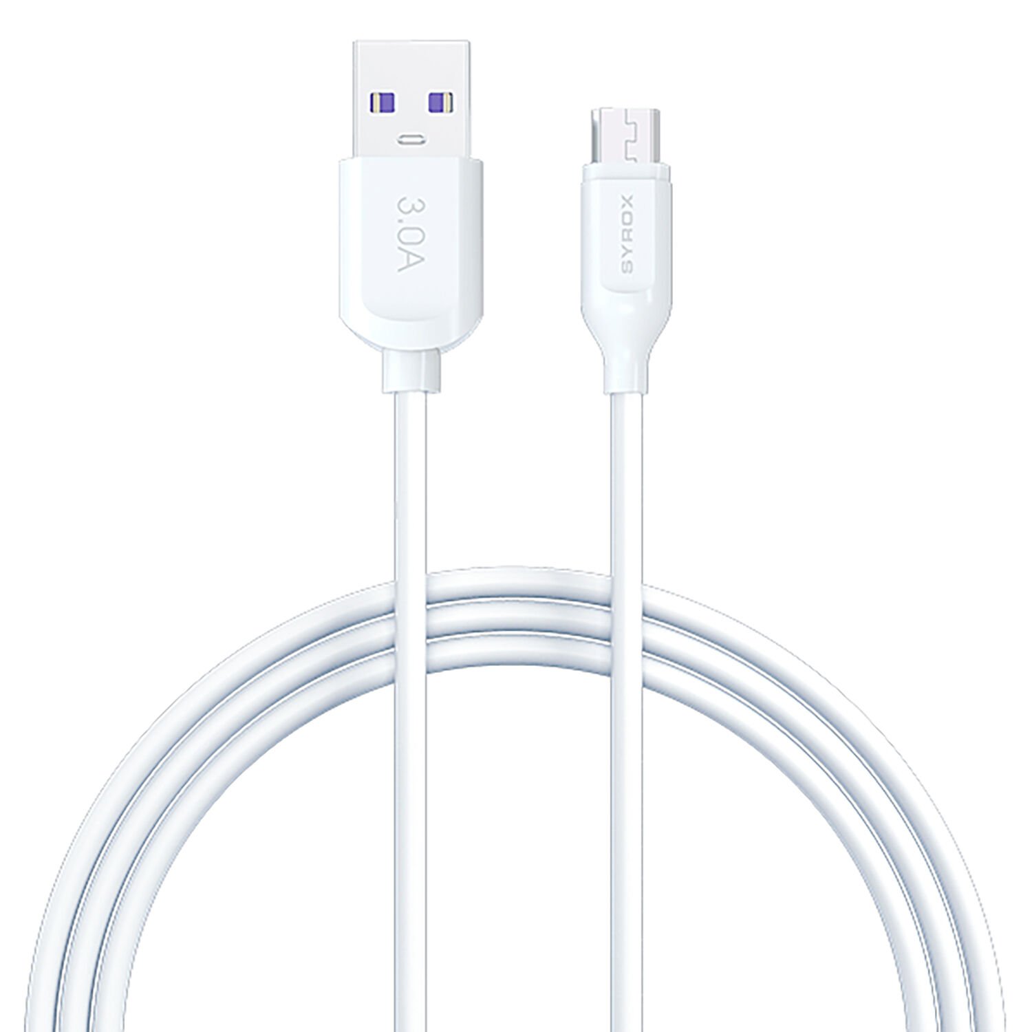 Syrox C108 3.0A 18W 1mt USB-A - Micro USB Şarj & Data Kablosu - Beyaz