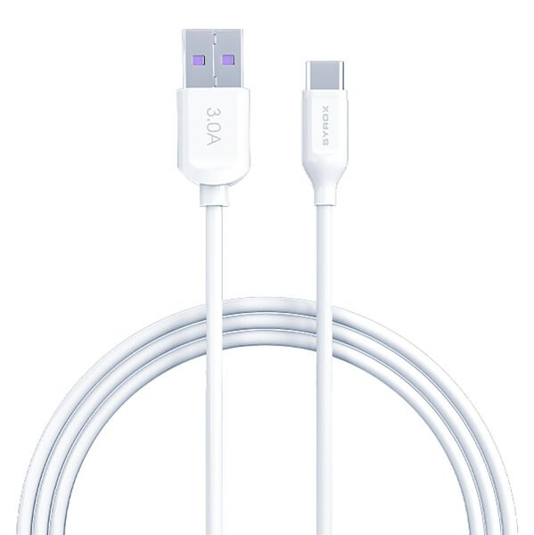 Syrox C109 Eko 3.0A 18W 1mt USB-A - Type-C Şarj & Data Kablosu - Beyaz