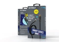 Syrox C141TT 100W PD 1.21mt Dijital Ekranlı Örgülü Type-C - Type-C Şarj & Data Kablosu - Siyah