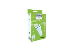 Syrox C44 2.0A 1mt USB-A - Micro USB Kablolu 1xUSB-A Çıkışlı Araç Şarj Cihazı - Beyaz