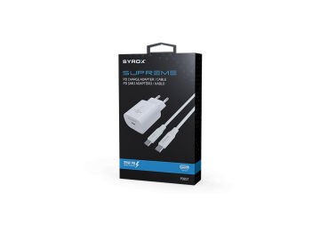 Syrox PD25T 3.0A 25W PD 1mt Type-C - Type-C Kablolu 1xType-C Çıkışlı Şarj Cihazı - Beyaz