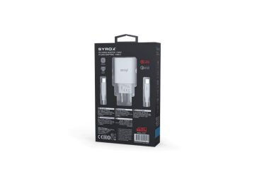 Syrox PD25T 3.0A 25W PD 1mt Type-C - Type-C Kablolu 1xType-C Çıkışlı Şarj Cihazı - Beyaz