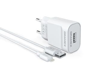 Dramex D21L 2.1A 1mt USB-A - Lightning Kablolu 1xUSB-A Port Çıkışlı Şarj Cihazı - Beyaz