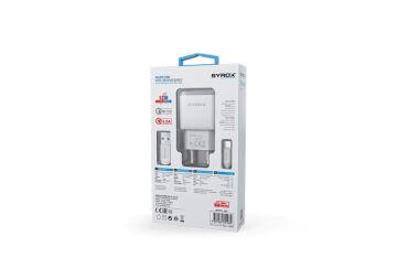 Syrox Q20 2.0A 1mt USB-A - Micro USB Kablolu 1xUSB-A Port Çıkışlı Şarj Cihazı - Beyaz