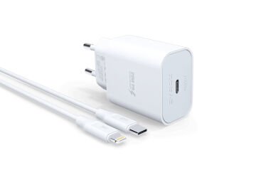 Syrox PD20L 3.0A 20W PD 1mt Type-C - Lightning Kablolu 1xType-C Port Çıkışlı Şarj Cihazı - Beyaz