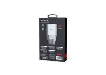 Syrox PD20B 3.0A 20W PD 1xType-C Port Çıkışlı Şarj Cihazı - Beyaz