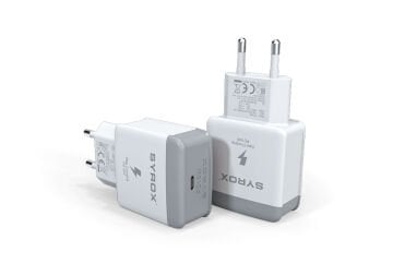 Syrox PD18B 3.0A 18W PD 1xType-C Port Çıkışlı Şarj Cihazı - Beyaz
