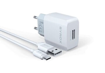 Syrox J48 2.6A 1mt USB-A - Type-C Kablolu 1xUSB-A Port Çıkışlı Şarj Cihazı - Beyaz