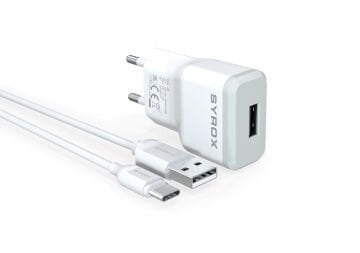 Syrox J28 2.0A 1mt USB-A - Type-C Kablolu 1xUSB-A Port Çıkışlı Şarj Cihazı - Beyaz