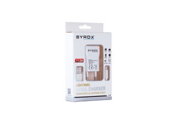 Syrox J17 1.0A 1mt USB-A - Lightning Kablolu 1xUSB-A Port Çıkışlı Şarj Cihazı - Beyaz
