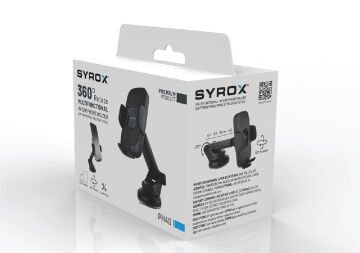 Syrox PH40 Açı Ayarlı Vantuzlu Araç İçi Telefon Tutucu - Siyah