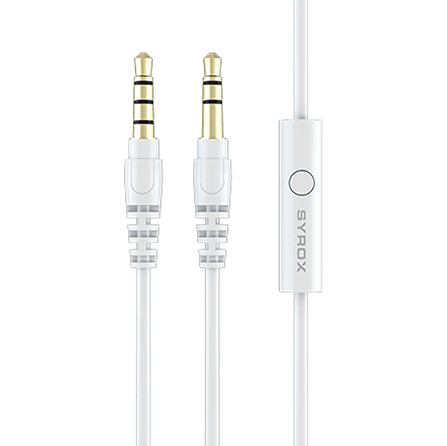 Syrox C118 3.5mm AUX 1.5mt Mikrofonlu Ses Kablosu - Beyaz