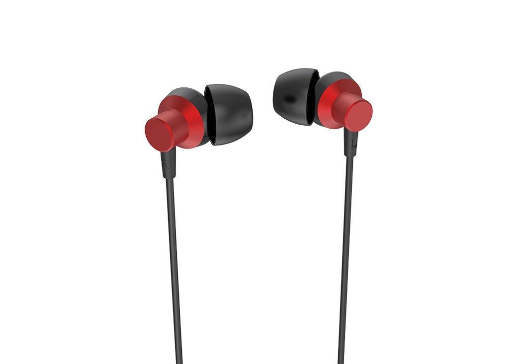 Syrox K15 1.20mt 3.5mm AUX Kablolu Mikrofonlu Kulakiçi Kulaklık -  Kırmızı-Siyah