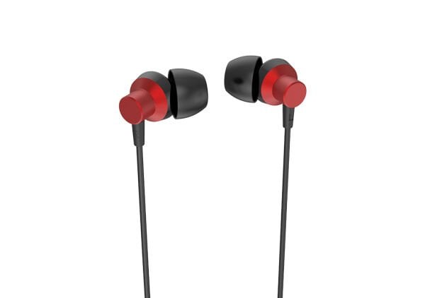 Syrox K15 1.20mt 3.5mm AUX Kablolu Mikrofonlu Kulakiçi Kulaklık -  Kırmızı-Siyah