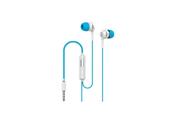 Syrox K7 1.20mt 3.5mm AUX Kablolu Mikrofonlu Kulakiçi Kulaklık - Mavi-Beyaz
