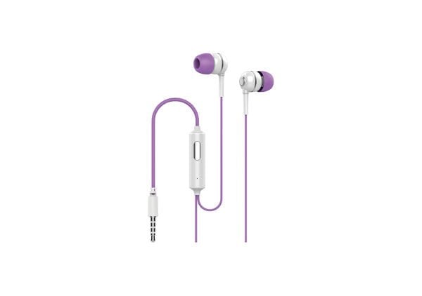 Syrox K7 1.20mt 3.5mm AUX Kablolu Mikrofonlu Kulakiçi Kulaklık - Mor-Beyaz