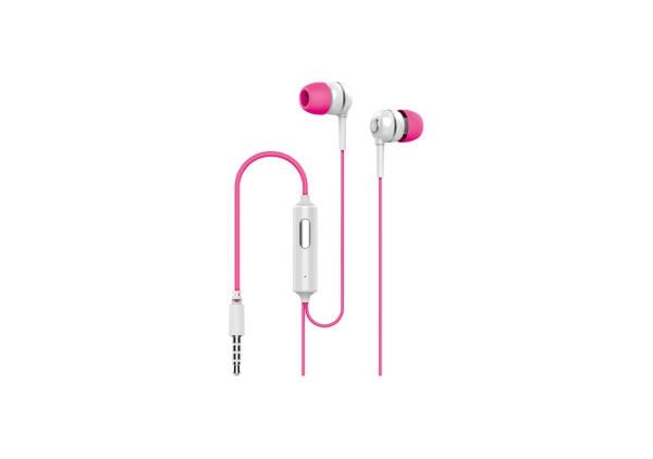 Syrox K7 1.20mt 3.5mm AUX Kablolu Mikrofonlu Kulakiçi Kulaklık - Pembe-Beyaz