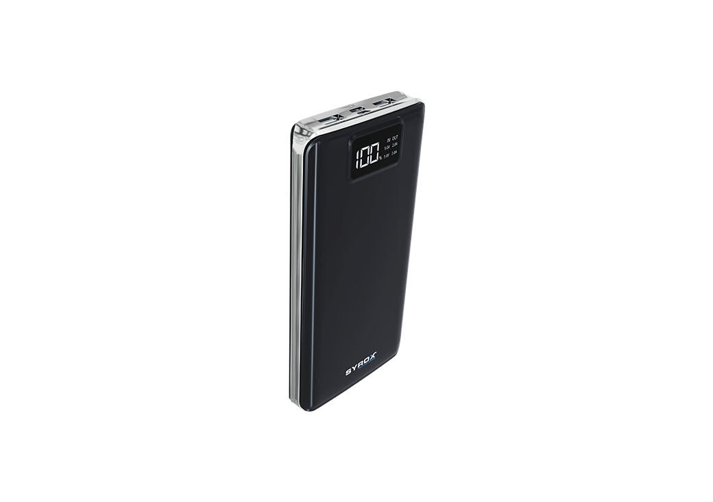 Syrox PB107 20.000mAh Dijital Göstergeli Çift Çıkışlı Powerbank - Siyah
