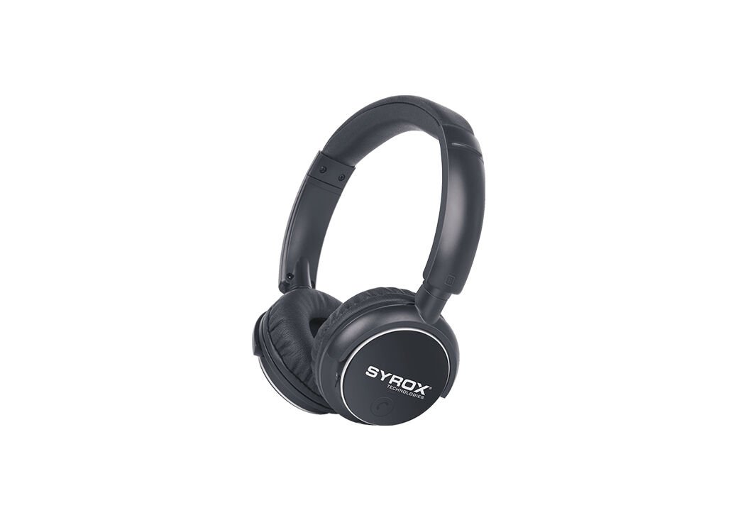 Syrox S16 Hafıza Kartı + 3.5mm AUX Destekli Bluetooth 5.0 Kablosuz Mikrofonlu Kulaküstü Kulaklık - Siyah