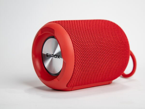 Syrox S33 RGB Ledli Hafıza Kartı + USB + 3.5mm AUX + FM + Eller Serbest 1x6W TWS Bluetooth 5.1 + EDR Kablosuz Hoparlör - Kırmızı
