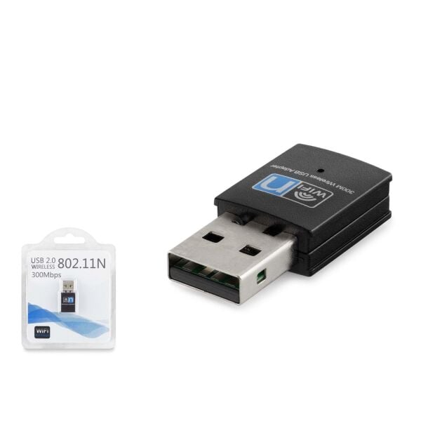 Hadron HDX2255 Wi-Fi 2.4Ghz 300Mbps Midi USB Kablosuz Adaptör - Siyah